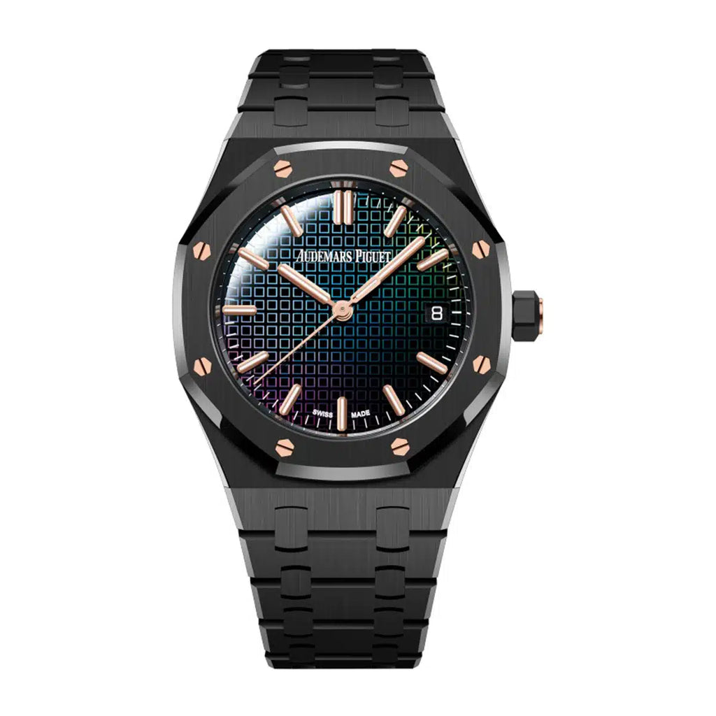 Audemars Piguet, Royal Oak “Carolina Bucci Limited Edition” 34 mm, Black ceramic Bracelet Watch, Ref. # 77350CE.OO.1266CE.02.A