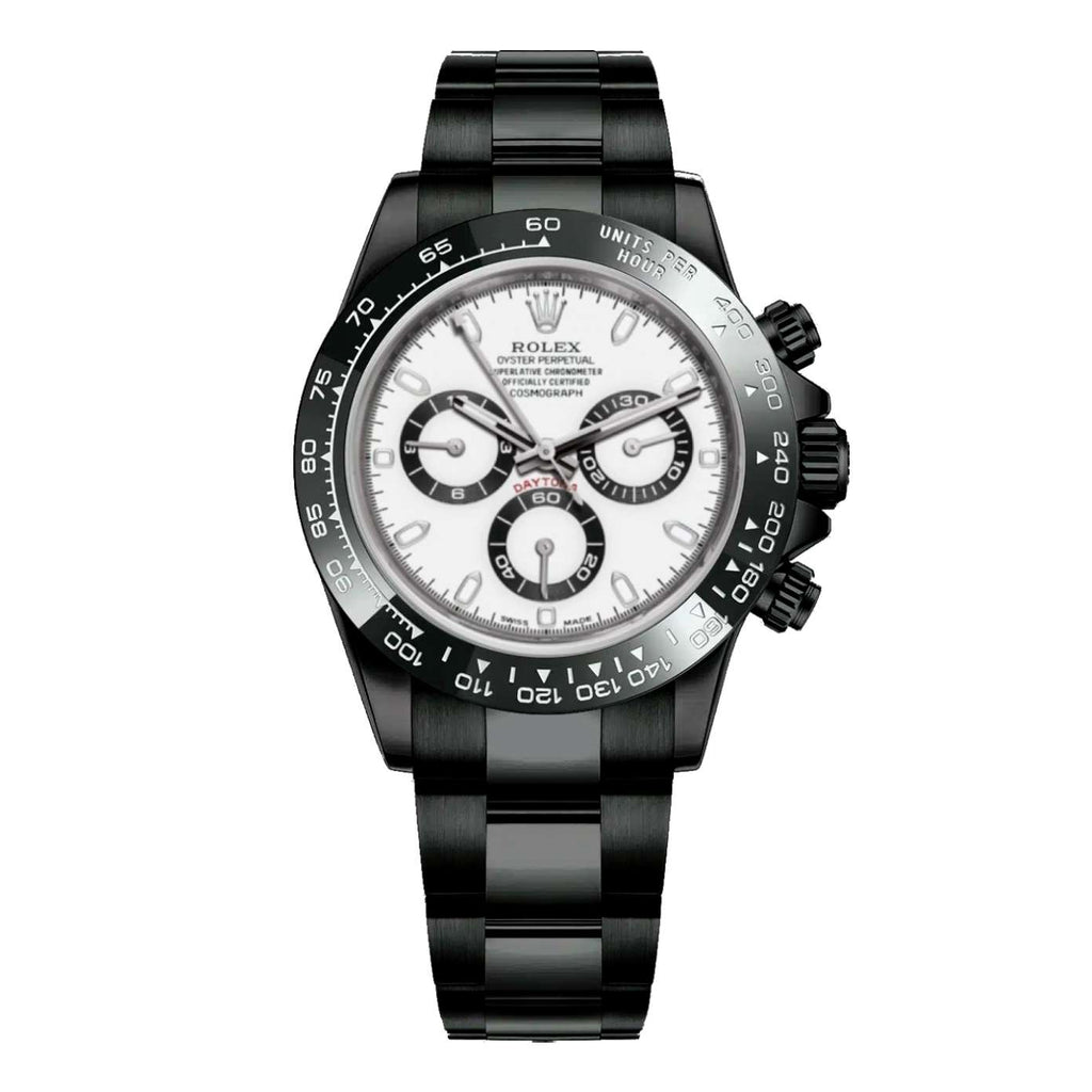 Black Rolex DLC-PVD Cosmograph Daytona 40 mm | Black DLC-PVD Stainless Steel Oyster bracelet | Panda White dial Black bezel | Men's Watch 116500ln-pvd-1