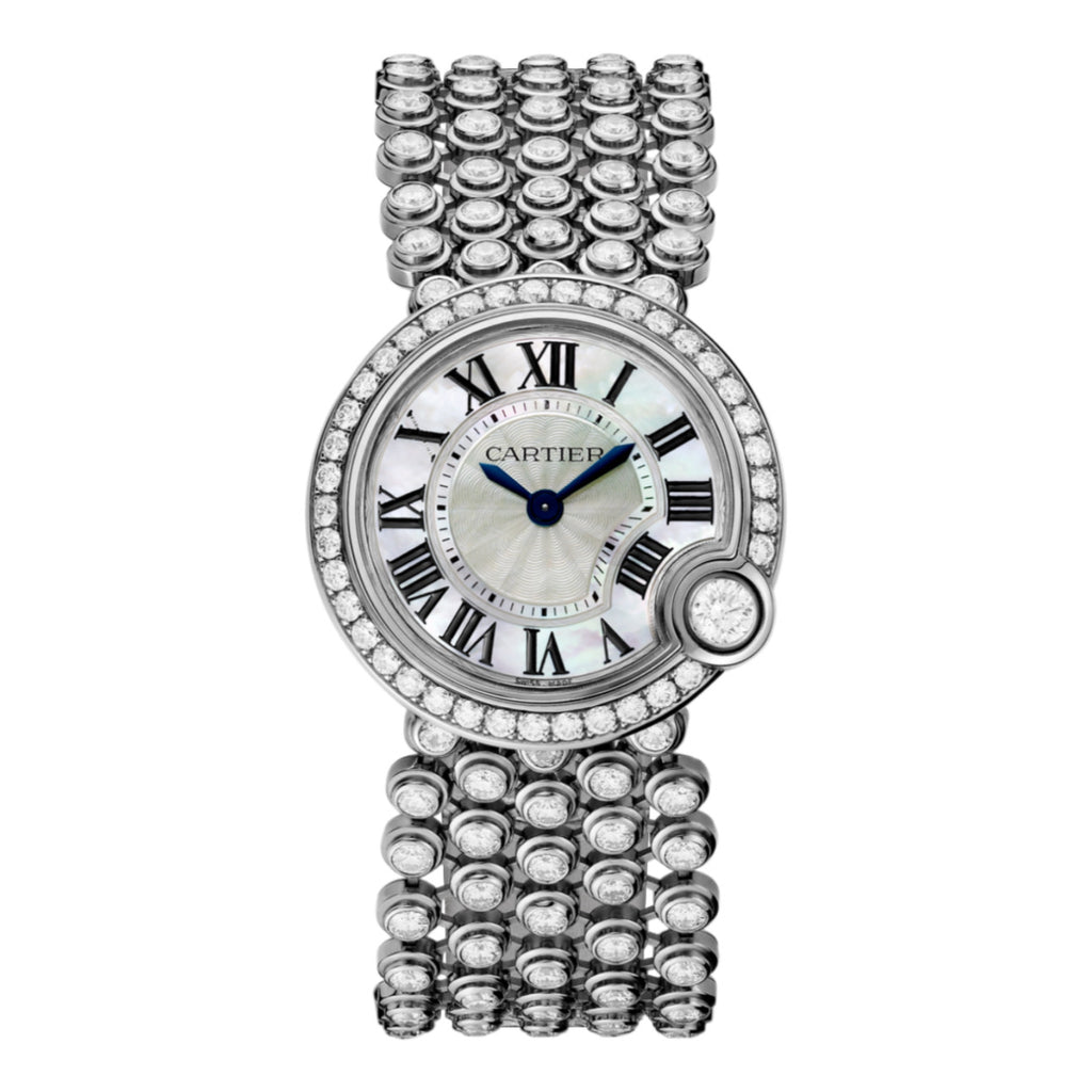 Cartier, Ballon Blanc de Cartier, 30mm | Stainless steel Bracelet | Mother of Pearl Dial diamond Bezel | Ladies Watch, Ref. # HPI00757