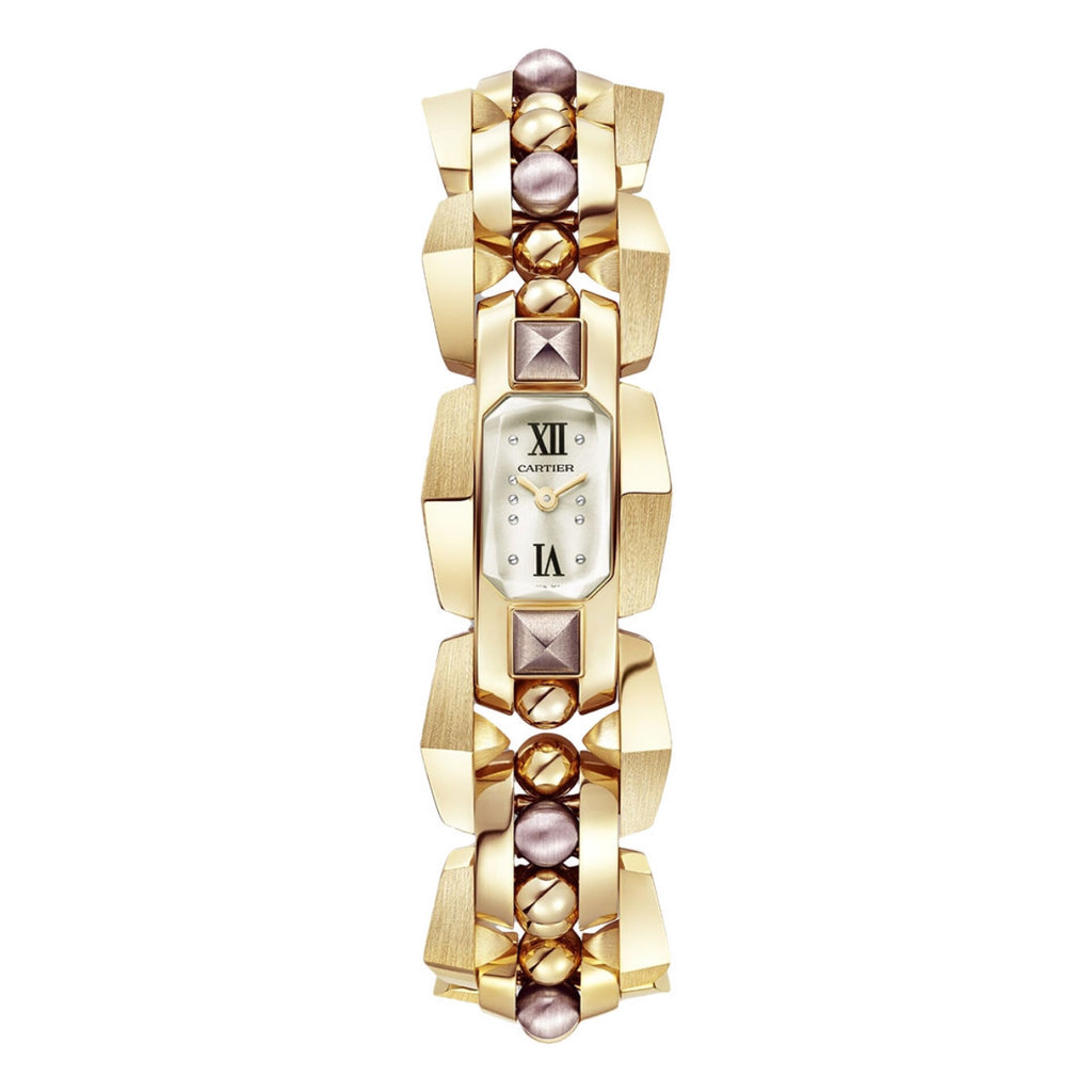 Cartier, Clash Unlimited 18.4mm | yellow and purple gold Bracelet | silvered sunray Dial yellow and purple gold Bezel | Ladies Watch, Ref. # WGMB0002