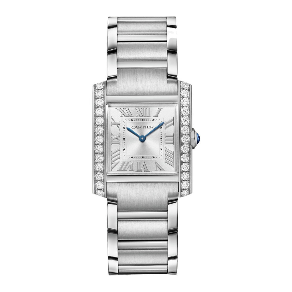 Cartier, Tank Francaise 32mm | steel Bracelet | Silver Dial steel diamond Bezel | Men's Watch, Ref. # W4TA0021