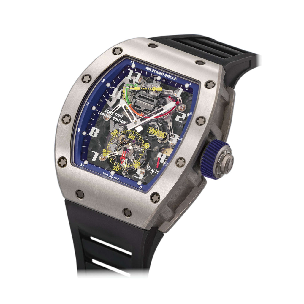 Richard Mille Tourbillon 50.00 mm | Black Rubber Strap bracelet | Black dial | Titanium Case Men's Watch RM 036