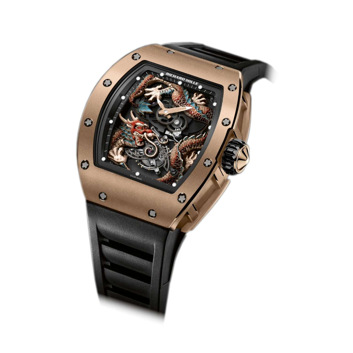 Richard Mille Tourbillon Jackie Chan 50 mm Black Rubber Strap bracel