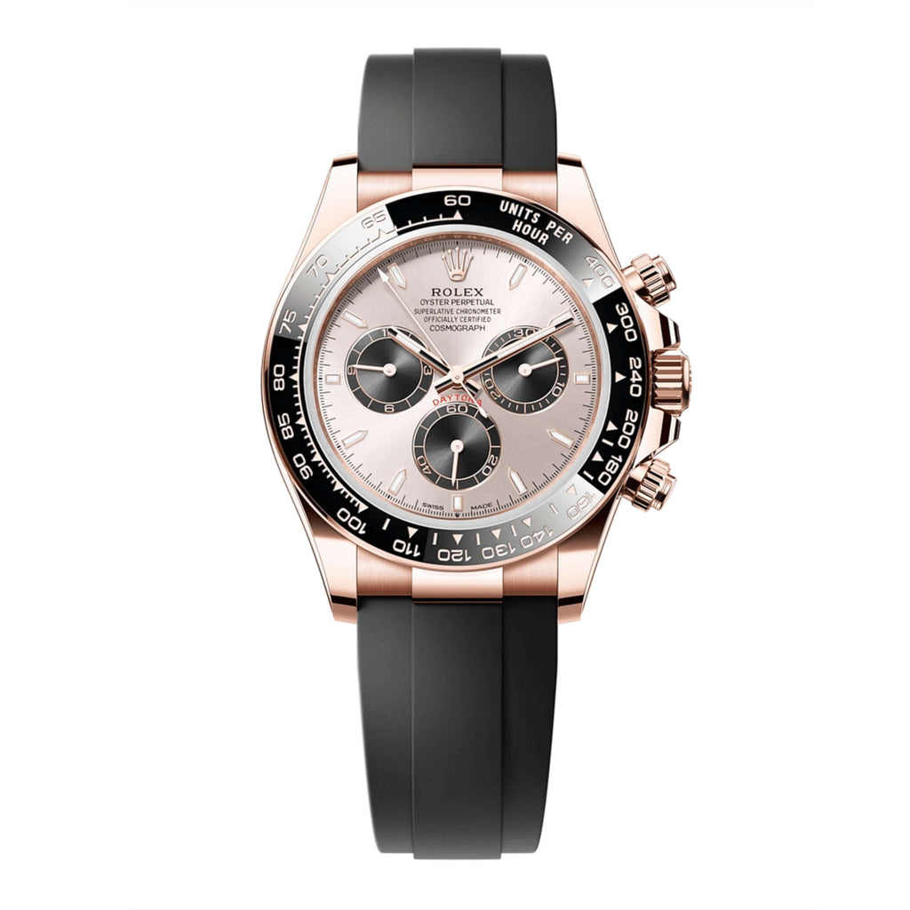 2023 Release Rolex Cosmograph Daytona 40 mm | Oysterflex bracelet | Sundust and bright black dial | 18k Everose gold Case Men's Watch 126515LN
