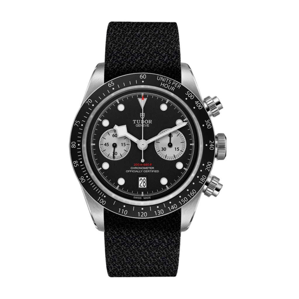 Tudor Black Bay Chrono 41mm | Black fabric strap | Black Dial | Men's Watch ref. M79360N-0007