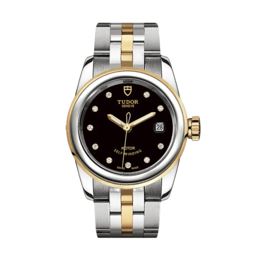 Tudor Glamour Date 26mm | Steel and 18k yellow gold bracelet | Black Diamond dial | Ladies Watch M51003-0007