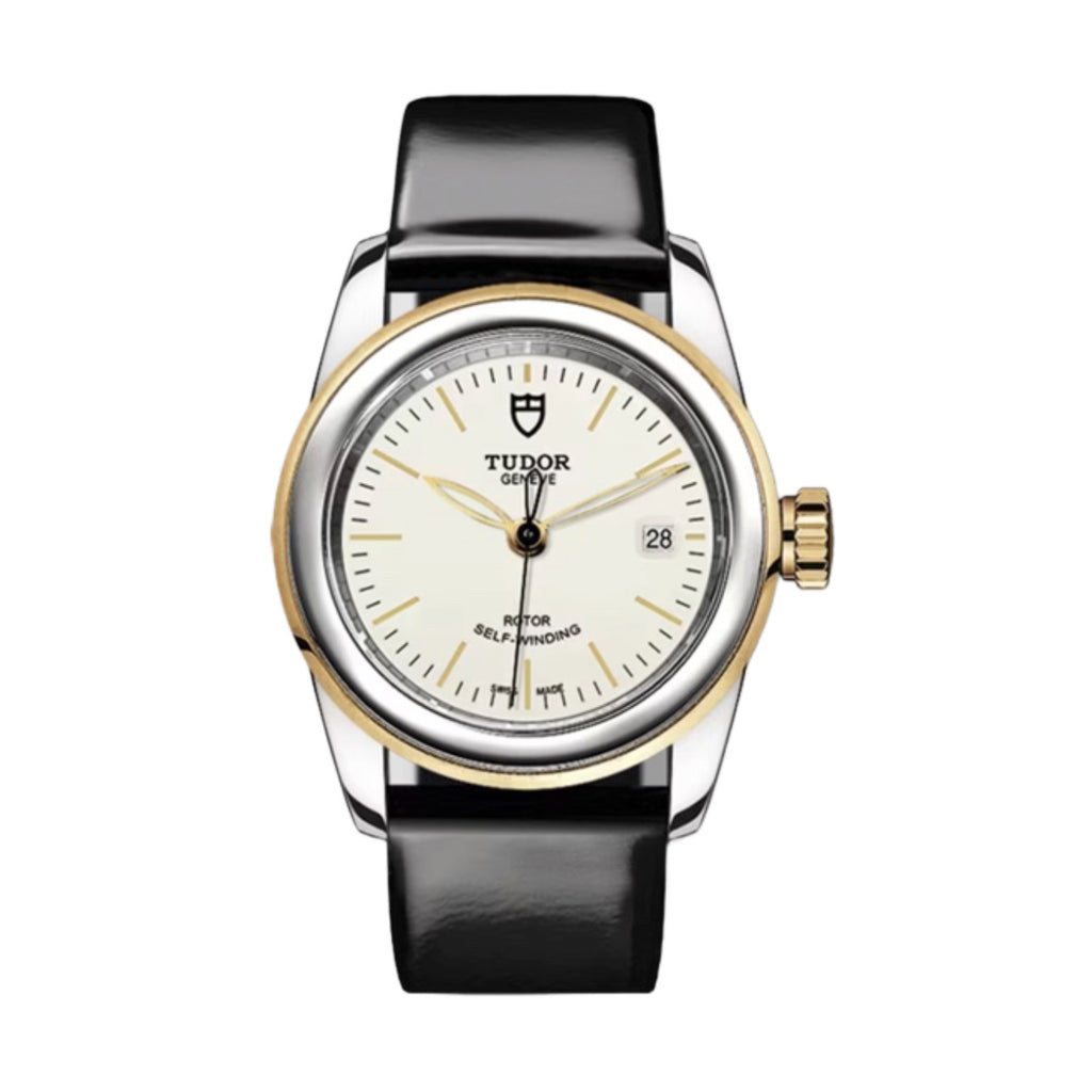 Tudor Glamour Date 26mm | Black patent leather strap | Opaline dial | Ladies Watch M51003-0027