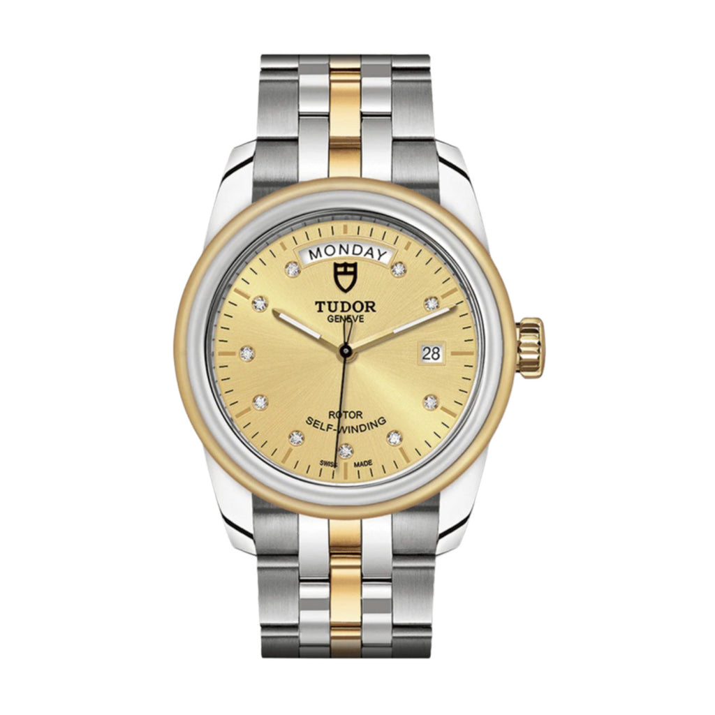 Tudor Glamour Date+Day 39mm | Yellow Gold and Steel | Champagne Diamond dial | Men's Watch M56003-0006
