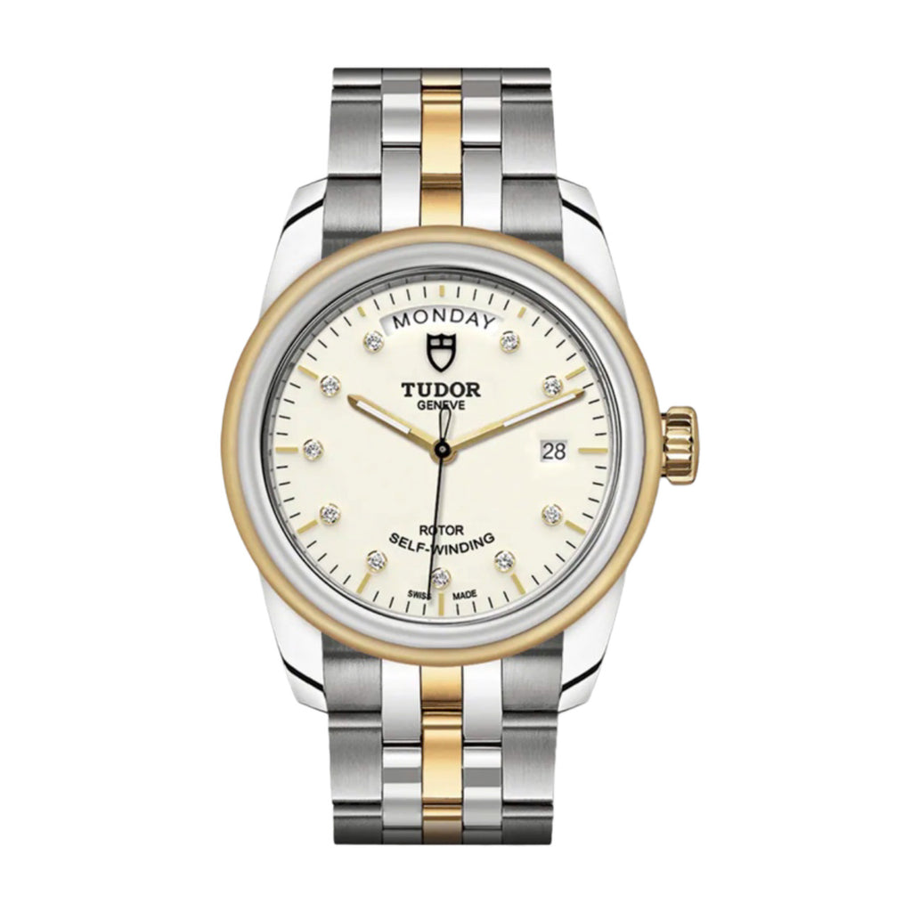 Tudor Glamour Date+Day 39mm | 18k Rose gold and Steel | Opaline Diamond dial | Men's Watch M56003-0113