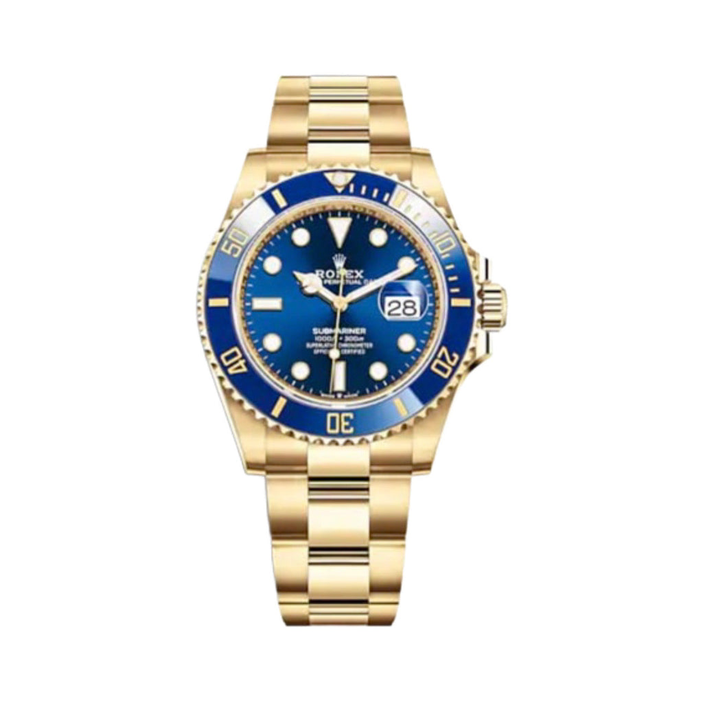 Rolex, Submariner 41 mm, 18k Yellow Gold Oyster bracelet, Royal Blue dial Blue bezel, 18k Yellow Gold Case Men's Watch 126618lb-0002
