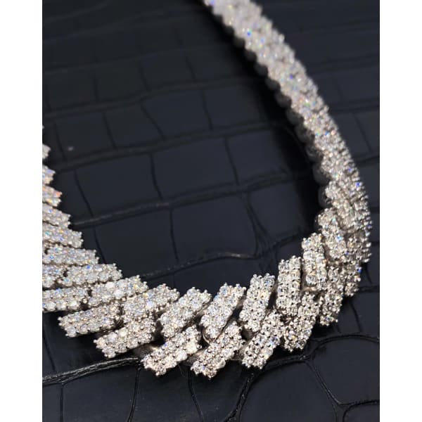 10kt White Gold Cuban Link Chain