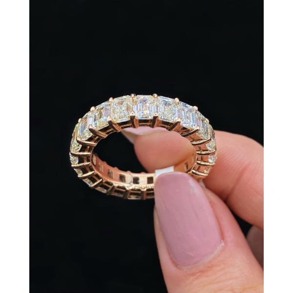 14k Rose Gold Emerald Cut Eternity Band features 10.83ct. 