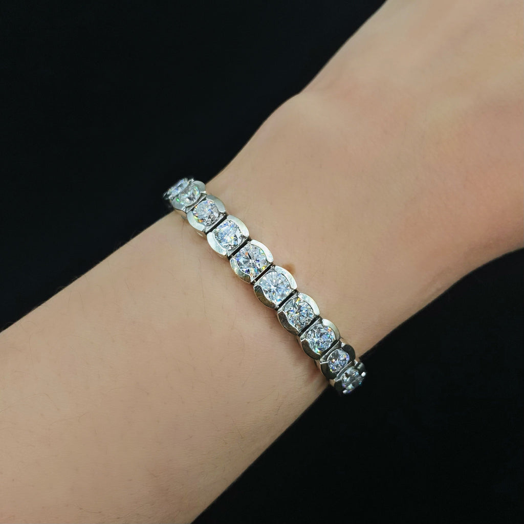 14k White Gold Tennis Bracelet BRA-45000 - Jewelry
