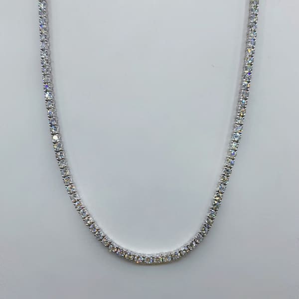14k White Gold Tennis Necklace with 13.50ct Diamonds 