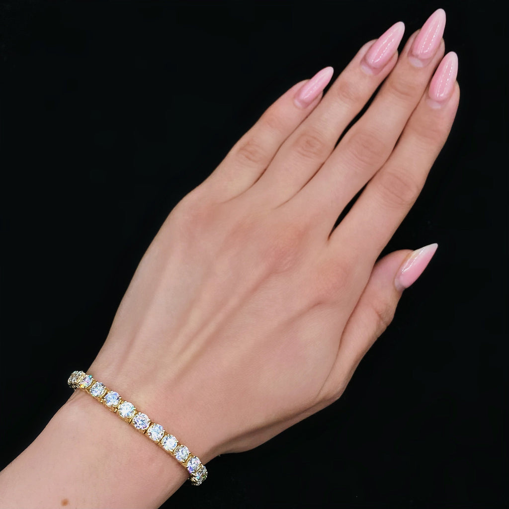 14k Yellow Gold Diamond Bracelet BRA-2100 - Jewelry