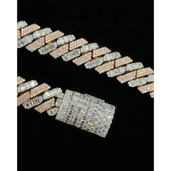 14kt Two-Tone Cuban Link Chain With 64.30ct Diamonds 
