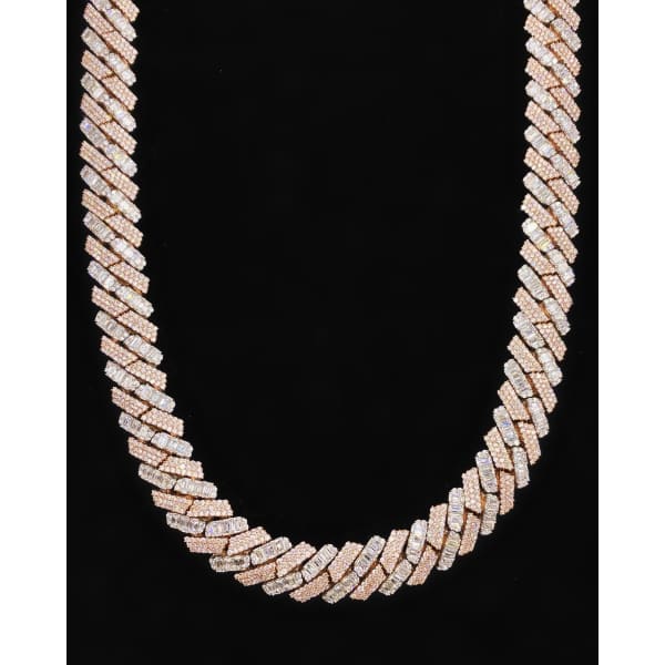 14kt Two-Tone Cuban Link Chain With 64.30ct Diamonds 