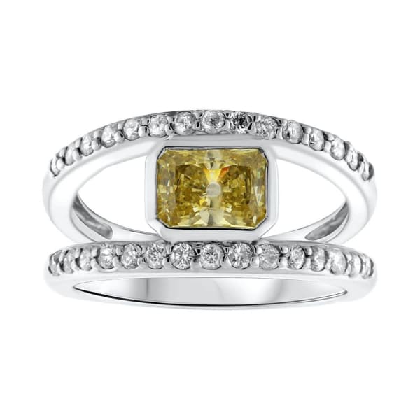 14kt White Gold Citrine Ring With 0.60CT in diamonds RN-17386