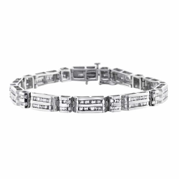 14kt white gold diamond baguette bracelet 2.50ct diamonds BRA-171510