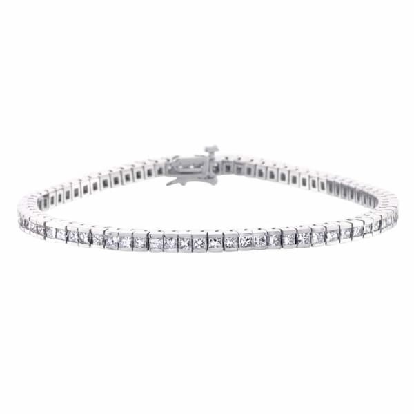 14kt white gold diamond channel bracelet 5.00ct diamonds BRA-172518