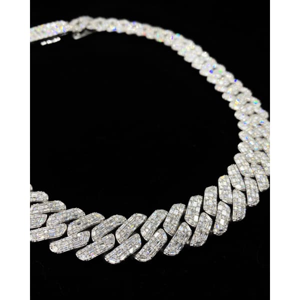 14kt White Gold Diamond Cuban Link Chain With 43.60ct 