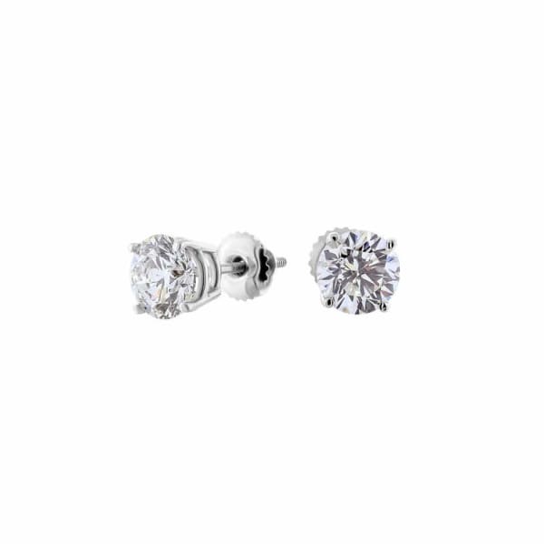 14kt White Gold Diamond Stud Earrings 0.52ct Total Weight Round Brilliant Diamonds ST-456330, Full face and side 