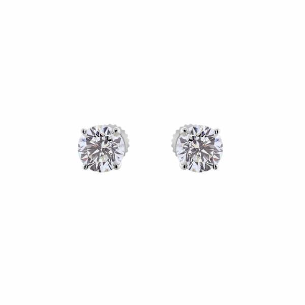 14kt White Gold Diamond Stud Earrings 0.52ct Total Weight Round Brilliant Diamonds ST-456330, Full face 