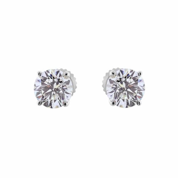 14kt White Gold Diamond Stud Earrings 1.80ct Total Weight Round Brilliant Diamonds ST-10300, Full face