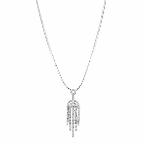 14kt White Gold Drop Necklace With 2.00ct Diamonds NEC-6250, Main view