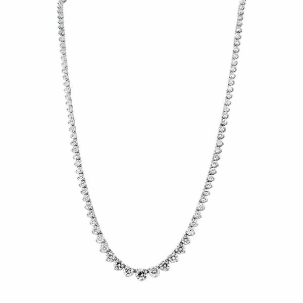 14kt White Gold Graduated Tennis Necklace With 11.00ct Diamonds NE-44350, Main view