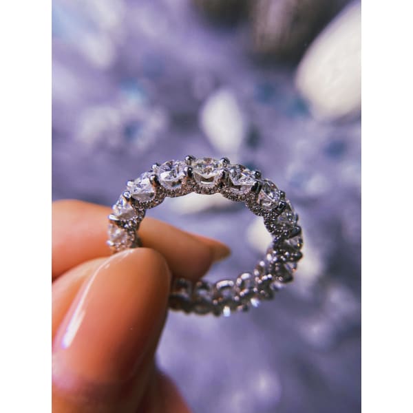 14kt White Gold Hand Made Eternity Band with Natural 4.50ct 
