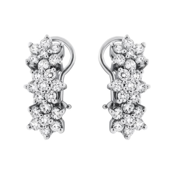 14kt White Gold Hoop Earrings 3.01ct Diamonds EAR-171600