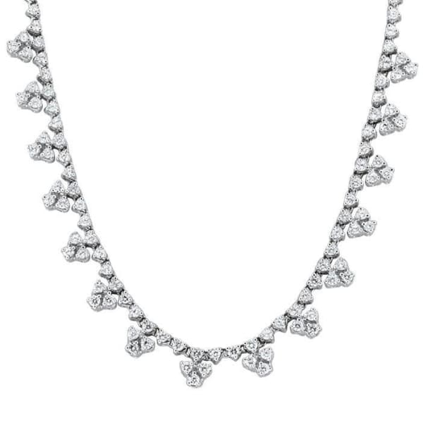14kt White Gold Prong Set Necklace With 8.00ct Diamonds NEC-21750