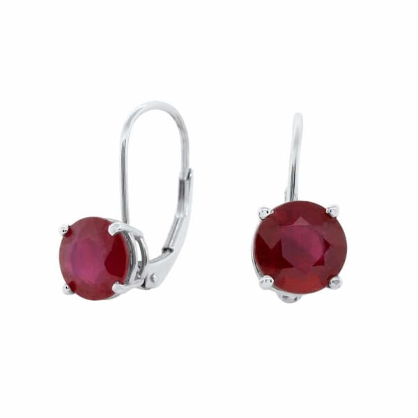 14kt White Gold Ruby Earrings 2.00ct French Back EAR-456250