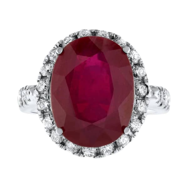 14kt White Gold Ruby Ring with 1.75CT in diamonds RN-4562700