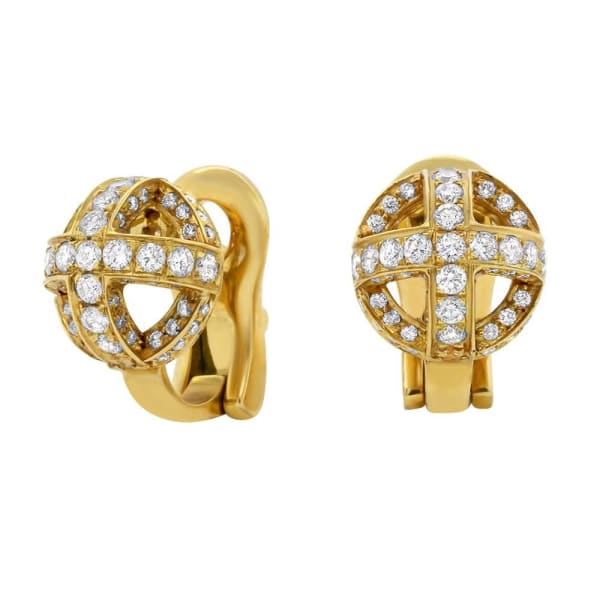 14kt Yellow Gold Huggy Earrings 0.60ct Diamonds EAR-17505