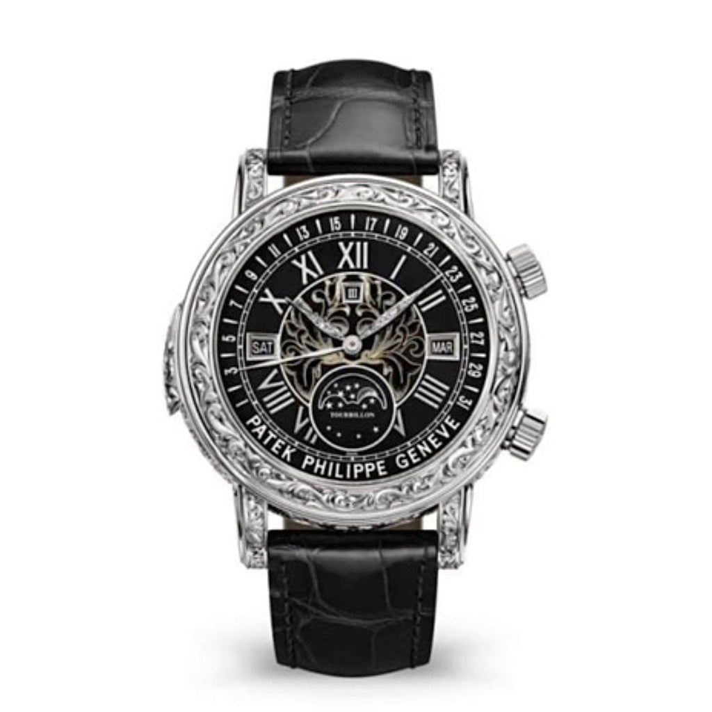 Patek Philippe, Grand Complications 18k White Gold 6002G-010 with Black Enamel dial Watch