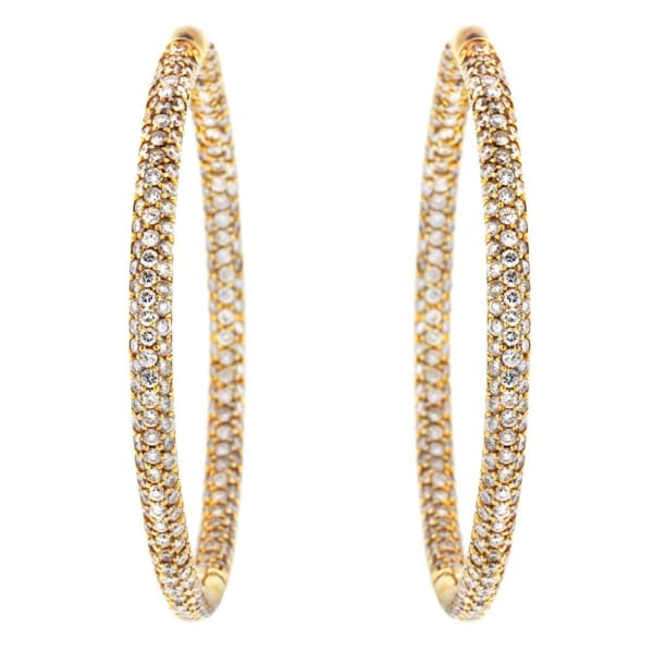 18kt Rose Gold Hoop Earrings 6.37ct Diamonds EAR-20700