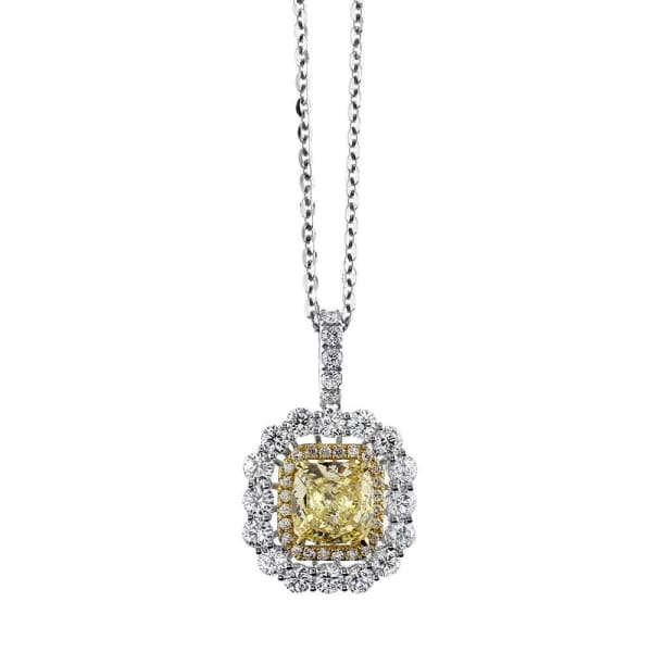 18kt White Gold Diamond Citrine Pendant of 1.45ct diamonds PEN-8100