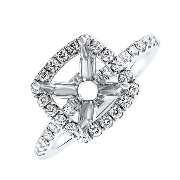 18kt White Gold Diamond Setting Prong Set With A Halo Total 0.80ct KR09287XD200-1, Main view