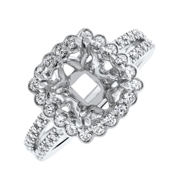 18kt White Gold Diamond Setting Prong Set With A Halo Total 0.96ct KR09828XD9M-1, Main view