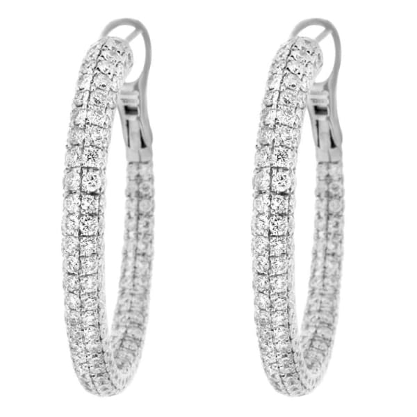18kt White Gold Hoop Earrings 10.00ct Diamonds EAR-4565201, right