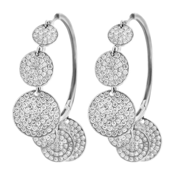 18kt White Gold Hoop Earrings 6.00ct Diamonds EAR-174335