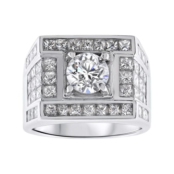 18kt White Gold Men Custom Design Ring of 5.63ct diamonds M-176250