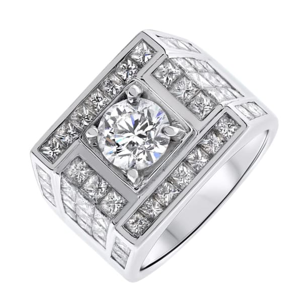 18kt White Gold Men Custom Design Ring of 5.63ct diamonds M-176250, Main view