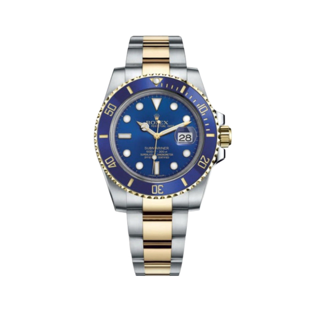 Rolex, Submariner Bluesy 40 mm, Two-Tone 18k Yellow Gold and Stainless Steel Oyster bracelet, Blue Index dial Blue bezel, 18k Yellow Gold and Stainless Steel Case Men's Watch 116613lb-0005