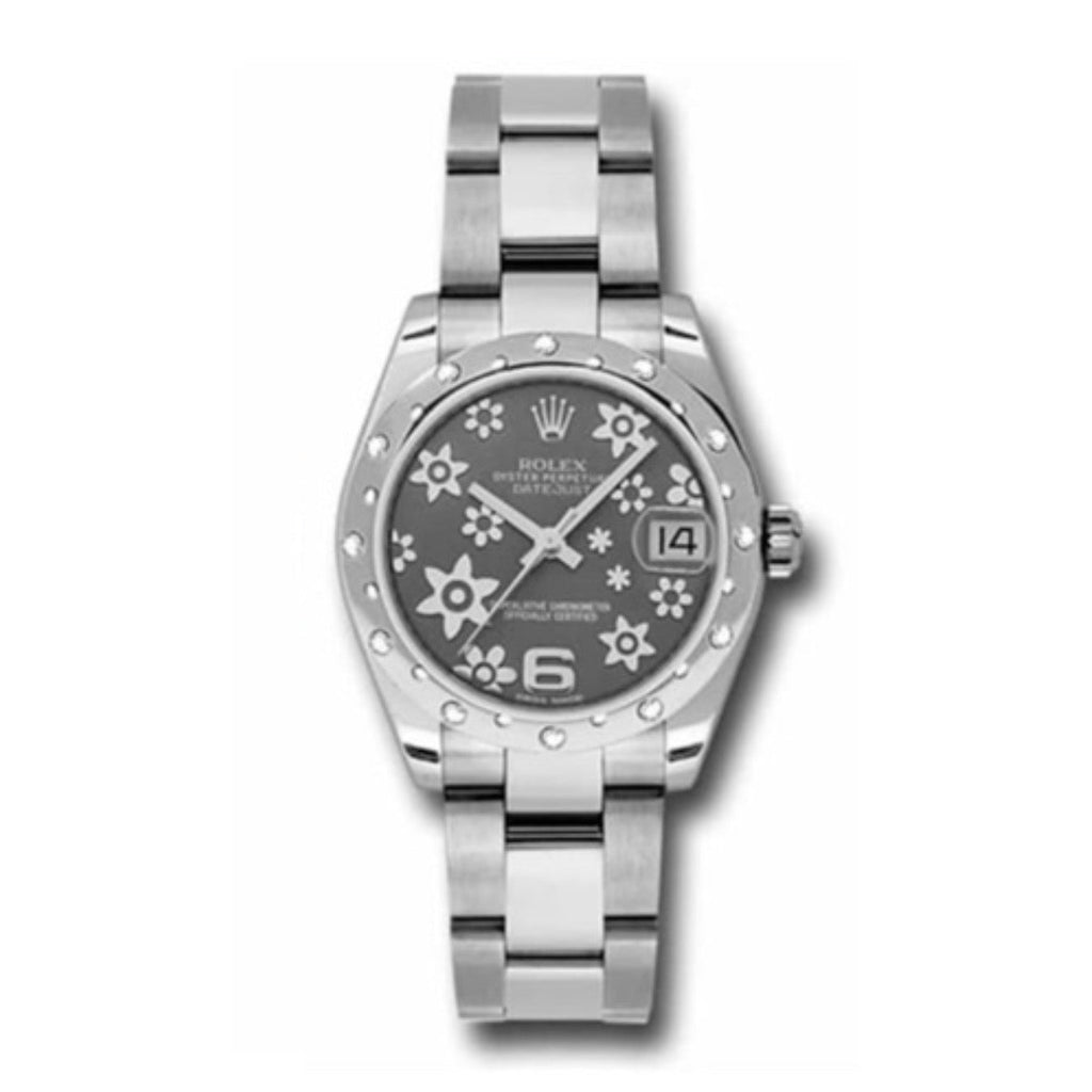Rolex, Datejust 31 Watch Rhodium dial, Diamond bezel, Stainless Steel Oyster 178344-0025