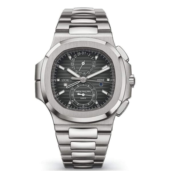 Patek Philippe, Nautilus Travel Time Chronograph 40.5 mm | Stainless Steel bracelet | Black Gradated dial | Men's Watch 5990/1A-001