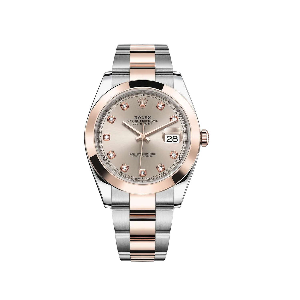 Rolex, Oyster Perpetual Datejust 41mm, Two-Tone Stainless Steel and 18k Everose Gold Oyster bracelet, Sundust dial Smooth bezel, Stainless Steel and 18k Everose Gold Case Men's Watch, Ref. # 126301-0007