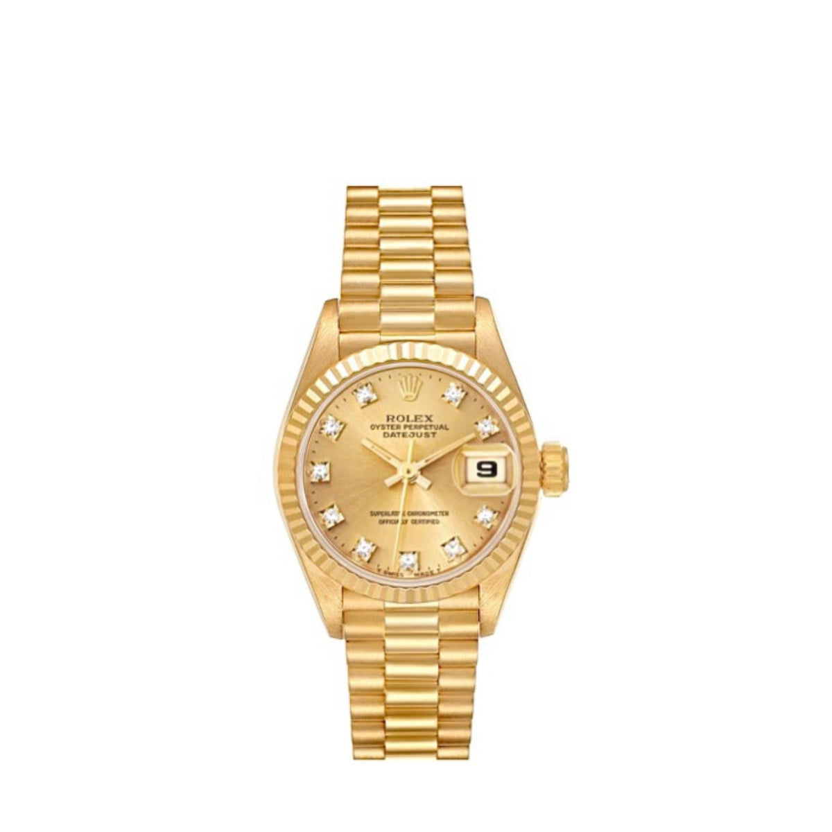 Rolex Datejust 36mm Ref 69178 Champagne Diamond Dial 18K Yellow